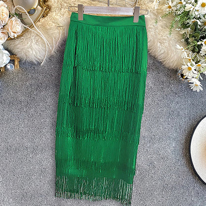 summer simple style solid color midi dress skirts