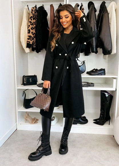 Women's Vacation Simple Style Solid Color Double Breasted Woolen Coat