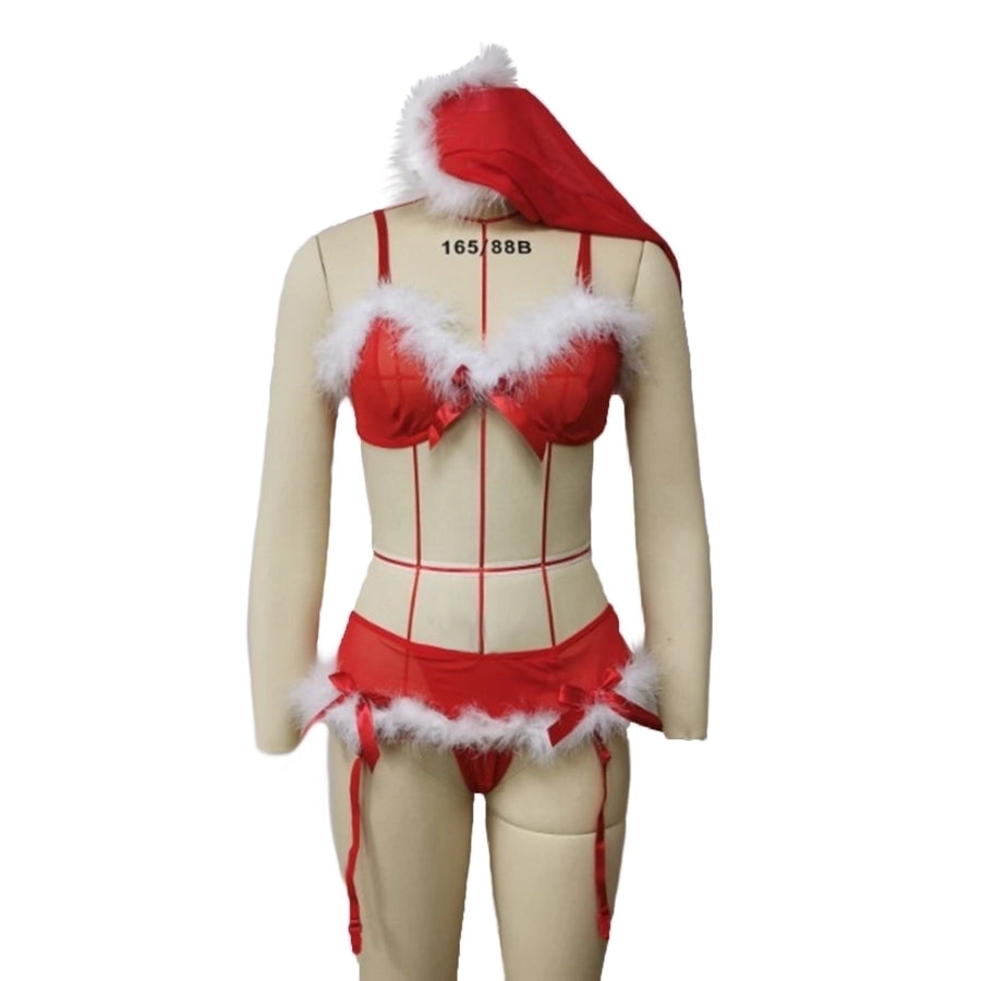 new sexy white frayed three-point stockings Christmas sexy lingerie suit