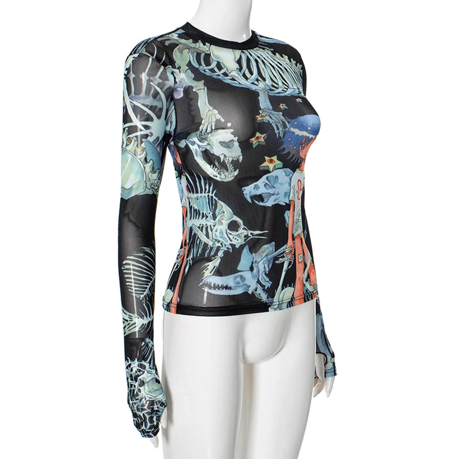 Women's T-shirt Long Sleeve T-Shirts Streetwear Cartoon