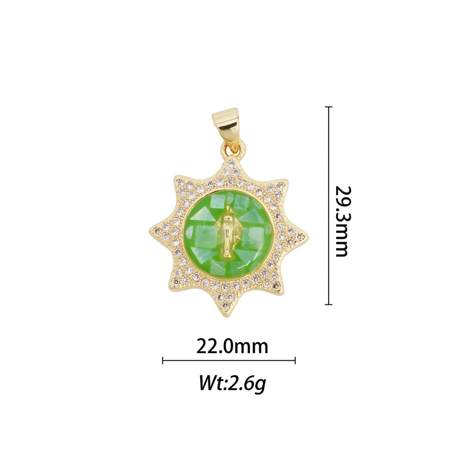 1 Piece Copper Zircon Geometric Star Pendant