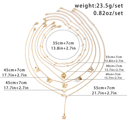Jewelry Retro Star Heart Shape Arylic Alloy Copper Plating Pendant Necklace