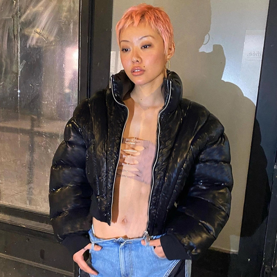 Women's Streetwear Solid Color Zipper Coat