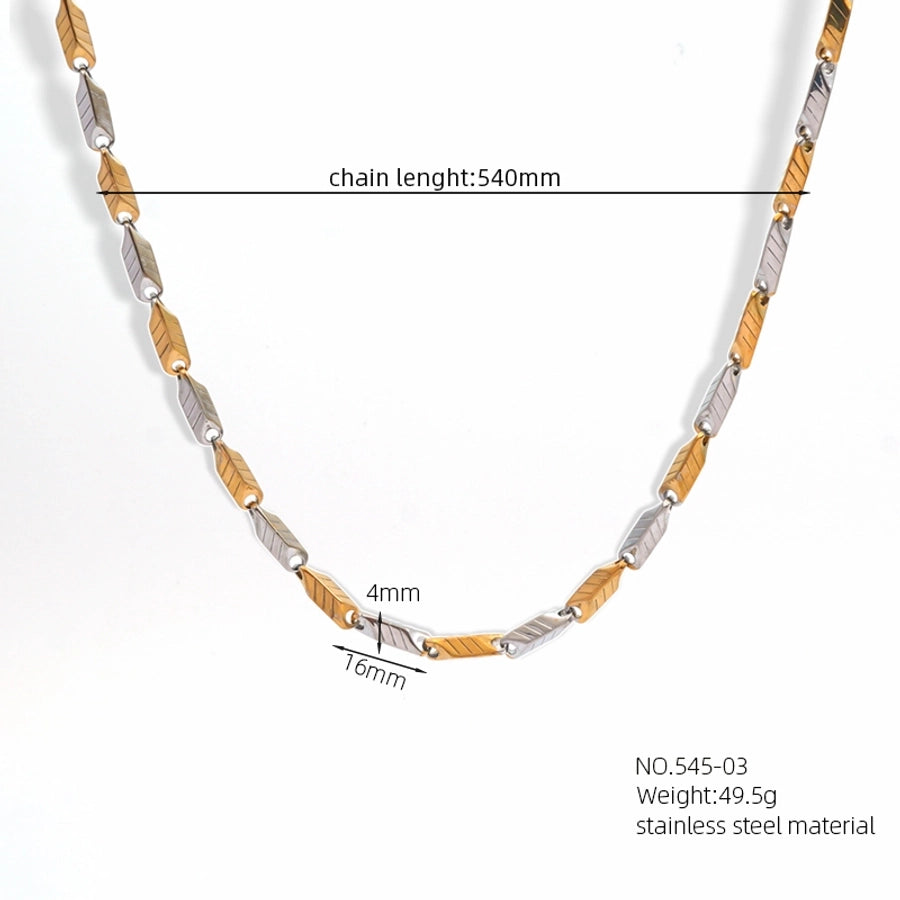 Jewelry Casual Classic Style Rhombus Argyle 304 Stainless Steel 18K Gold Plated Necklace