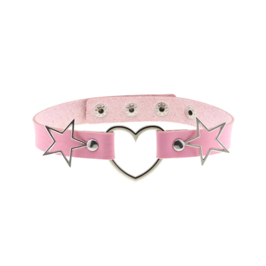 Simple Style Star Heart Shape Pu Leather  Choker