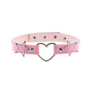 [Pink] Double Star Love Collar