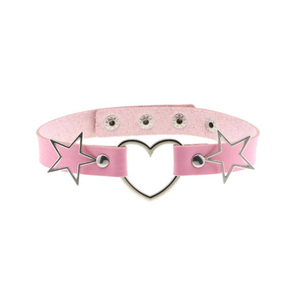 Simple Style Star Heart Shape Pu Leather  Choker
