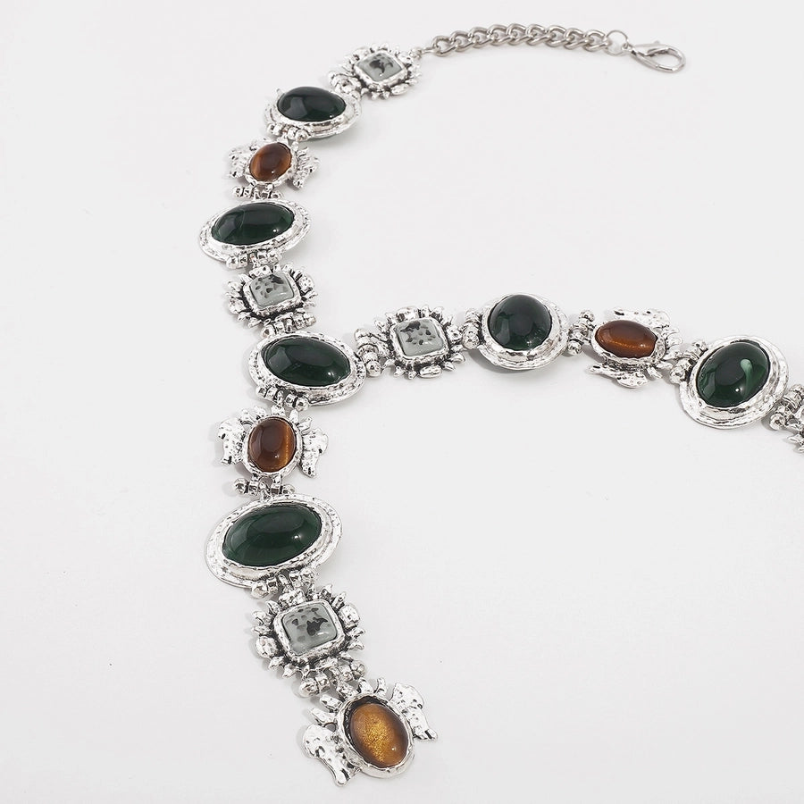 Vintage Style Ethnic Style Geometric Resin Iron  Pendant Necklaces