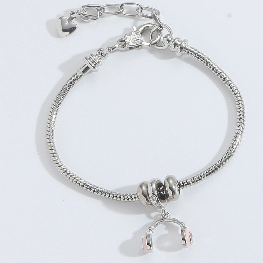 Jewelry Elegant Simple Style Commute Heart Shape Copper Zircon 14K Gold Plated Bracelets