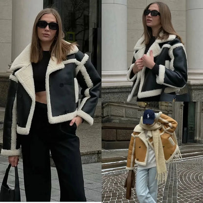 Women's Preppy Style Color Block Coat