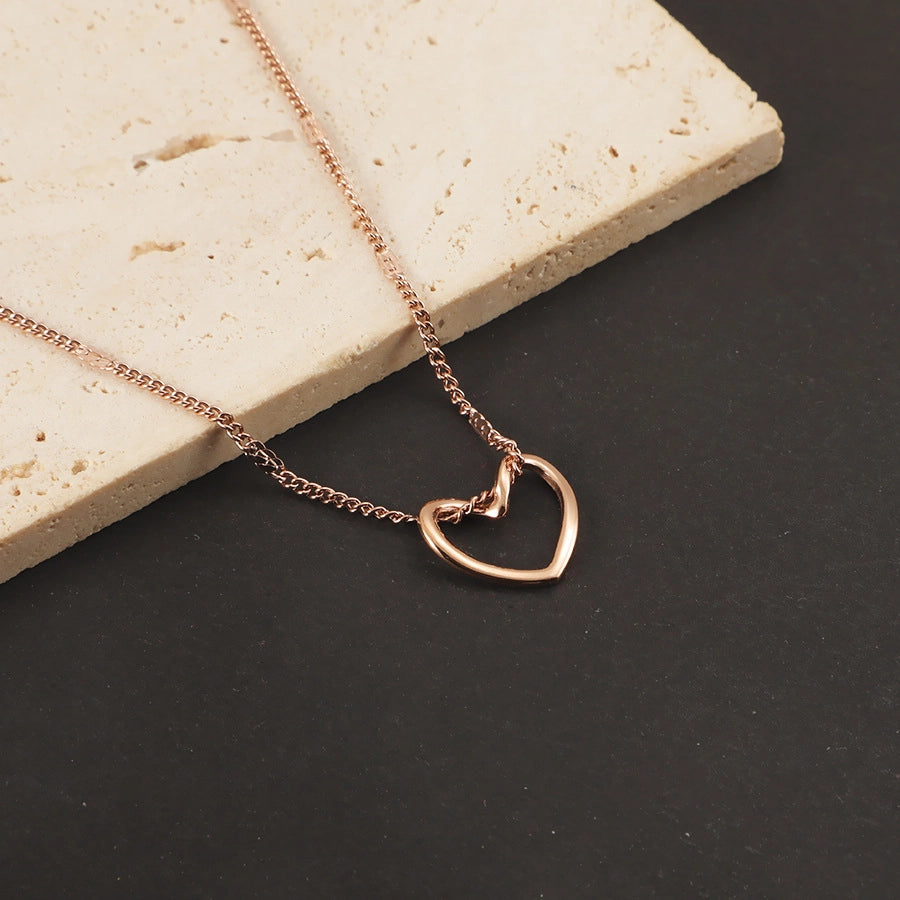 Jewelry Simple Style Classic Style Heart Shape 304 Stainless Steel Plating Pendant Necklace
