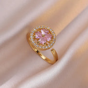 J0012 Pink Rotating Love Ring