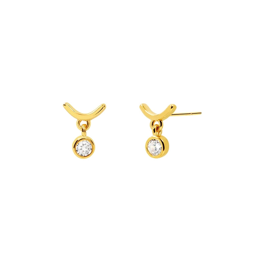 1 Pair Casual Elegant Geometric Copper Zircon Drop Earrings Ear Studs