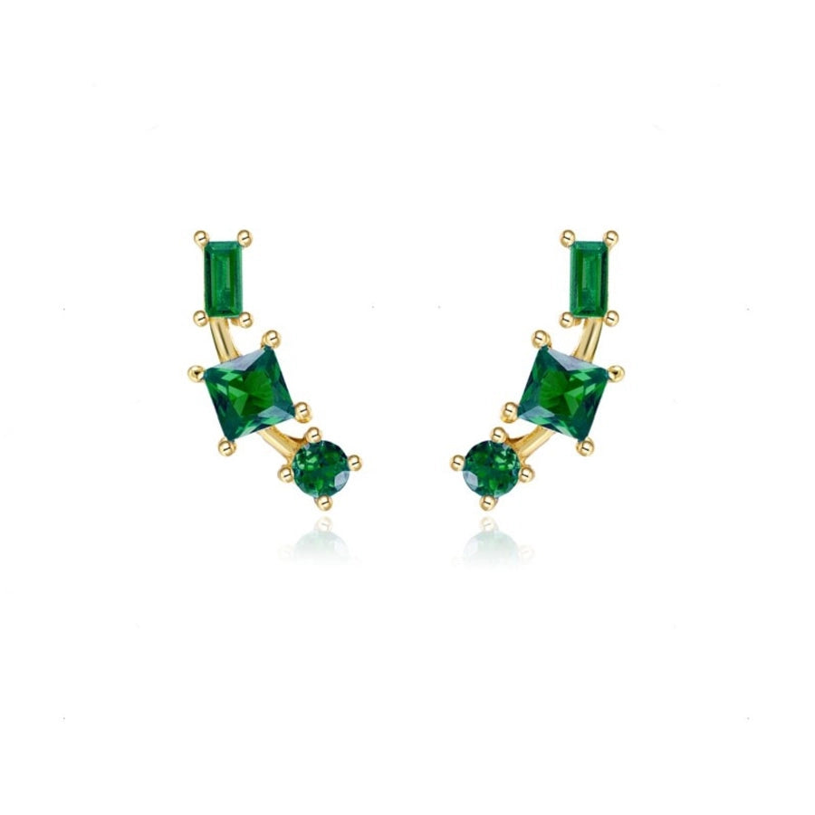 1 Pair Casual Elegant Geometric Copper Zircon Drop Earrings Ear Studs
