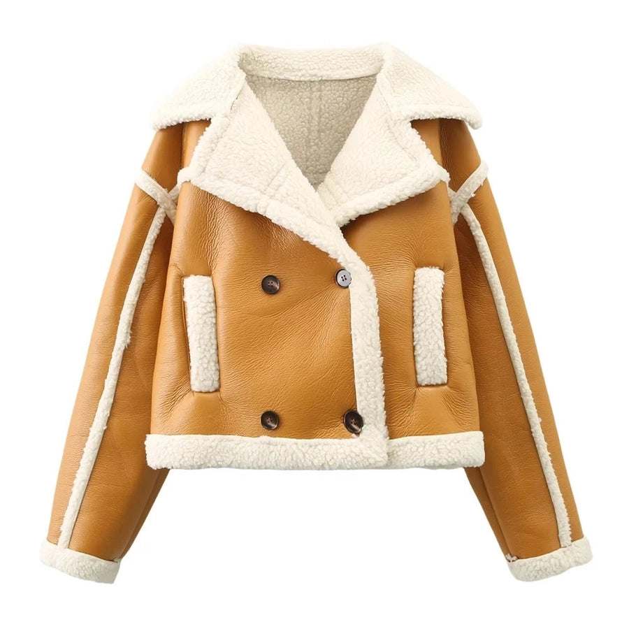 Women's Preppy Style Color Block Coat