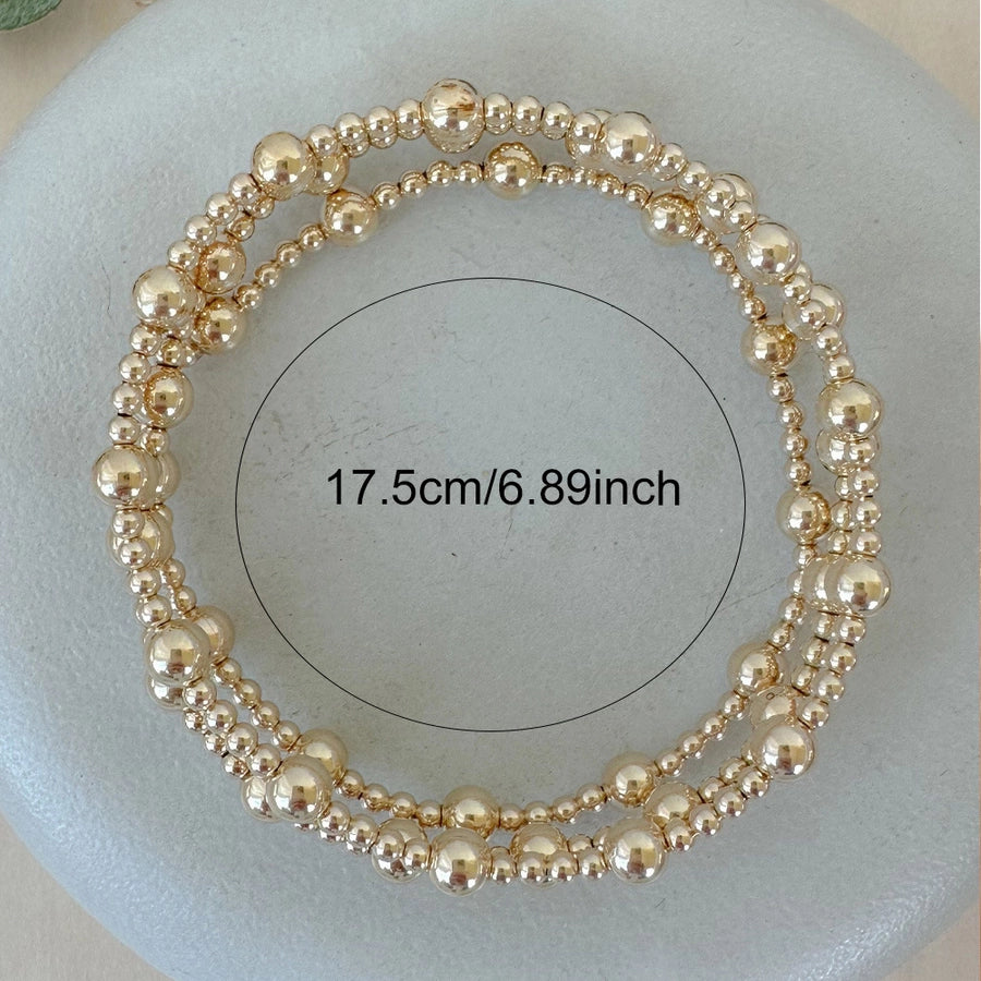 Copper Beaded Chain 18K Gold Plated Beaded Handmade Geometric Bracelets