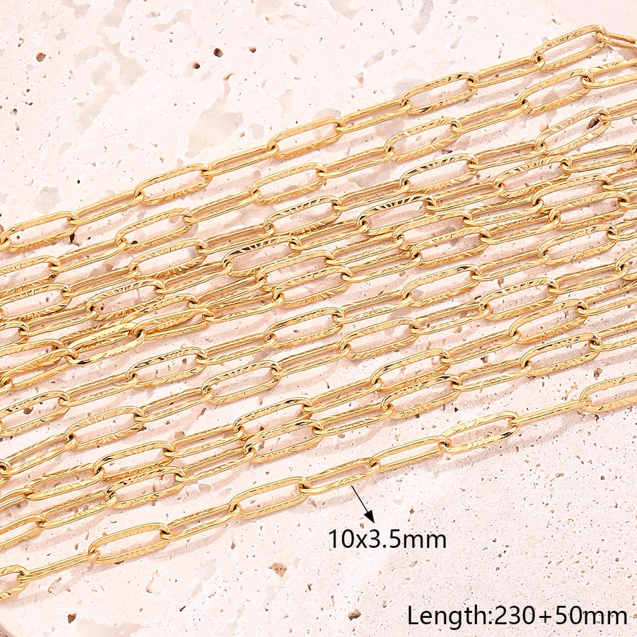 5 Strands/Package 304 Stainless Steel 18K Gold Plated cable chain Polished Length: 170 50mm Length:230+50mm Jewelry Accessories