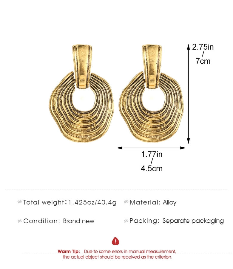 1 Pair Classic Style Geometric Plating Alloy Resin Iron Drop Earrings Ear Studs
