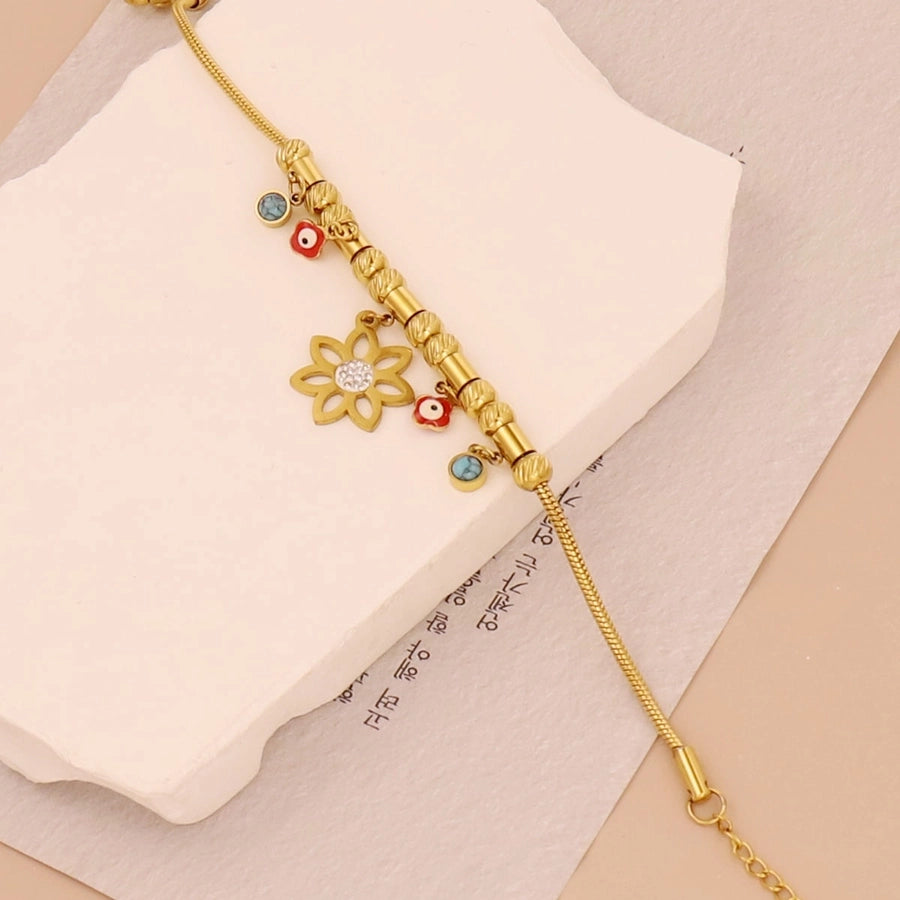 Simple Style Square Heart Shape Butterfly 304 Stainless Steel 316 Stainless Steel  cable chain box chain snake chain Bracelets In Bulk Stainless Steel Bracelets