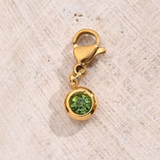 Grass Green Lucky Stone Lobster Buckle Pendant (Gold)