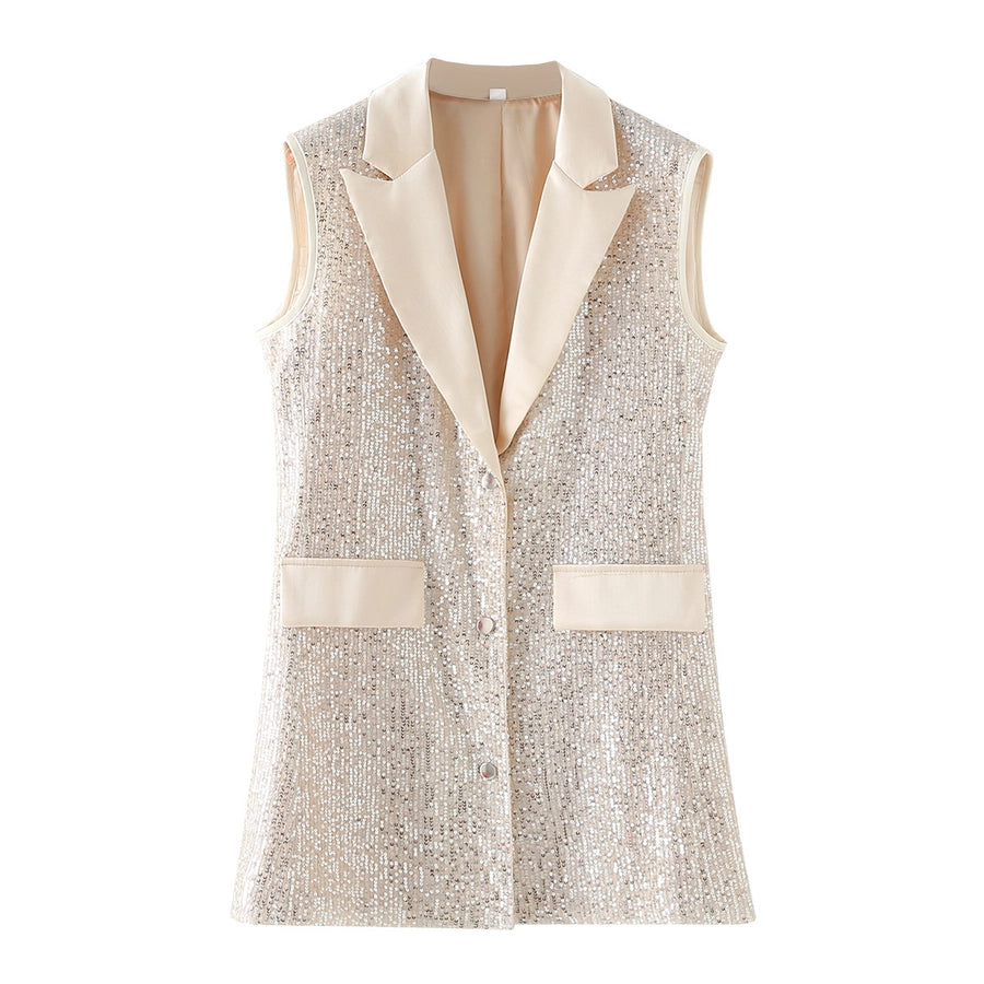 Women's Sleeveless Tank Tops Pocket Elegant Solid Color