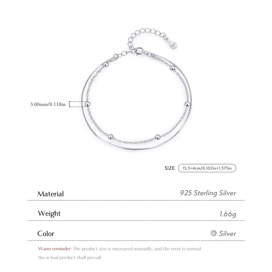 925 Sterling Silver cable chain snake chain Bracelets IG Style Commute Korean Style