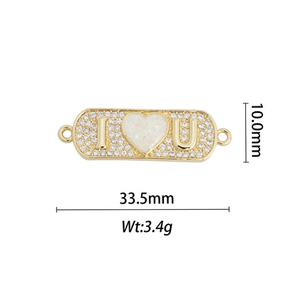 1 Piece Copper Geometric Letter Heart Shape