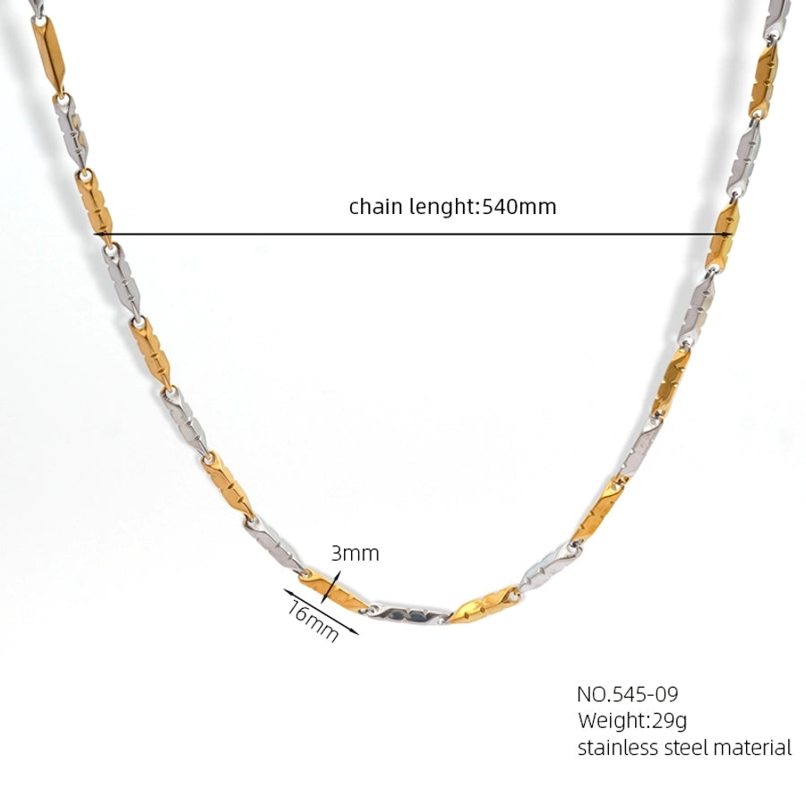 Jewelry Casual Classic Style Rhombus Argyle 304 Stainless Steel 18K Gold Plated Necklace