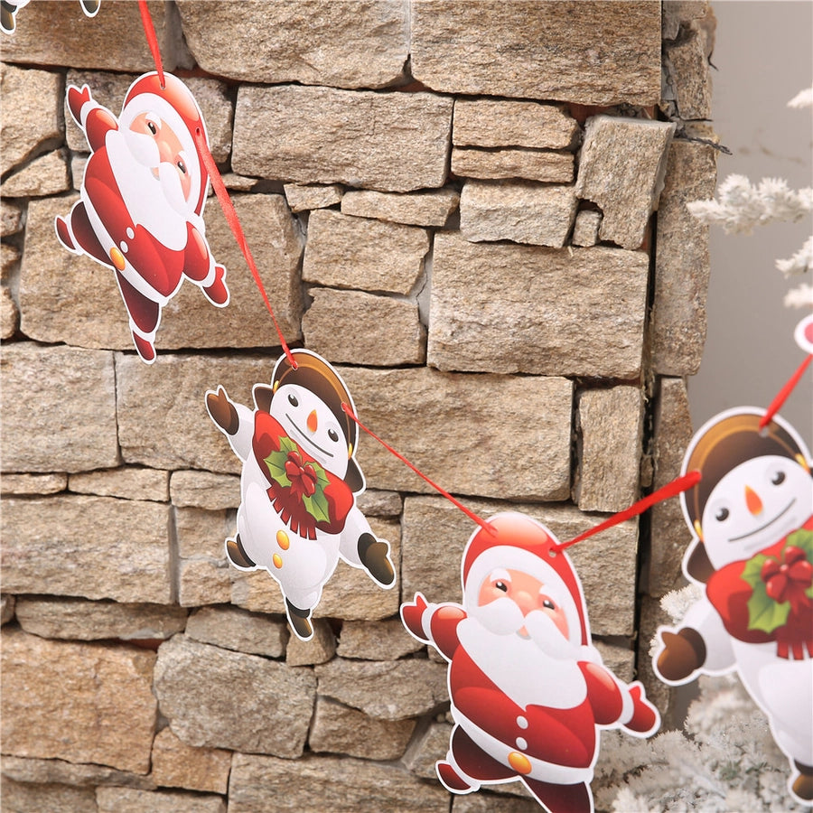 Christmas Paper Flag Christmas Window Hotel Scene Decoration Flag  Santa Claus Flag