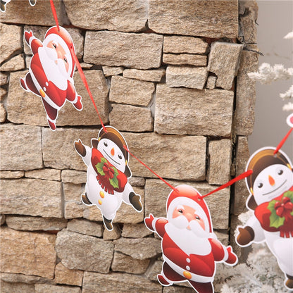 Christmas Paper Flag Christmas Window Hotel Scene Decoration Flag  Santa Claus Flag
