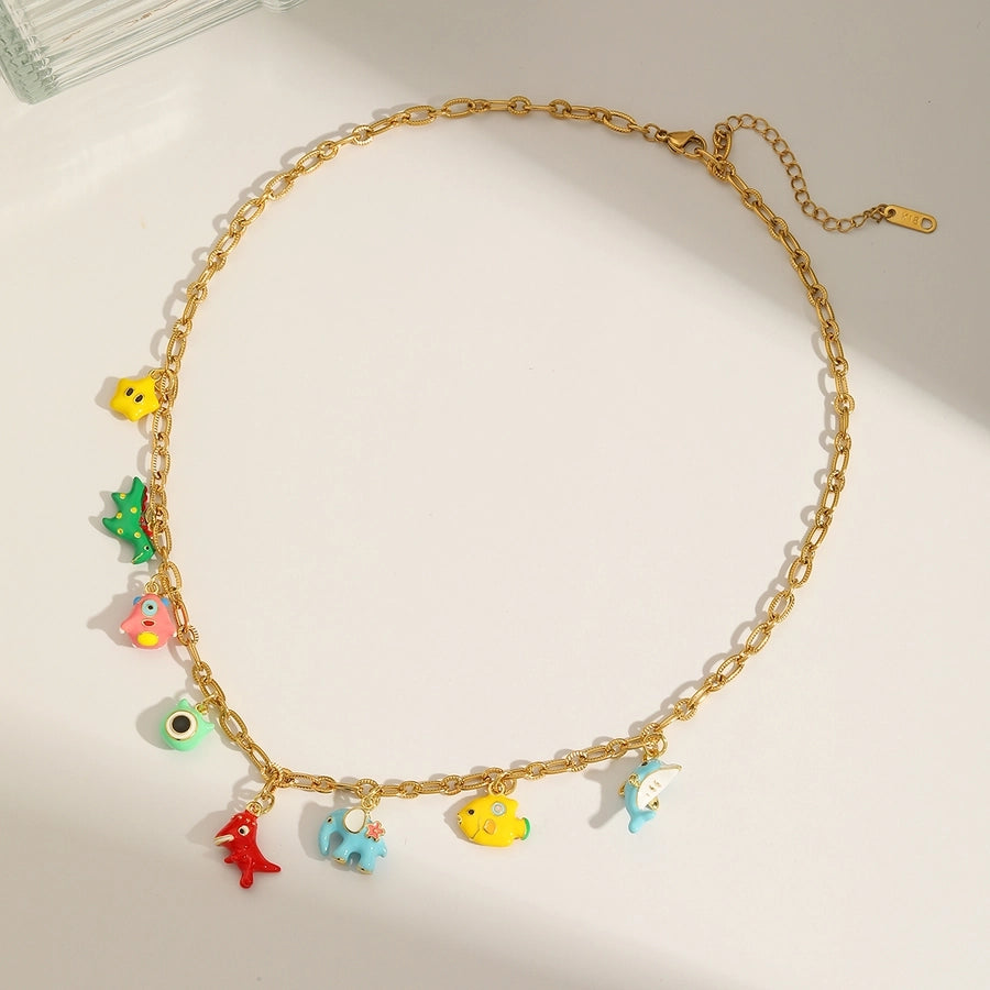 1 Piece 14.4MM Hole 1~1.9mm Copper 18K Gold Plated Animal Polished Pendant Chain Jewelry Accessories