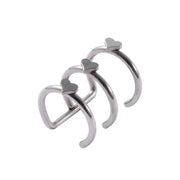 Heart-Shaped Steel Three-Layer Ear Clip 1.2x8mm