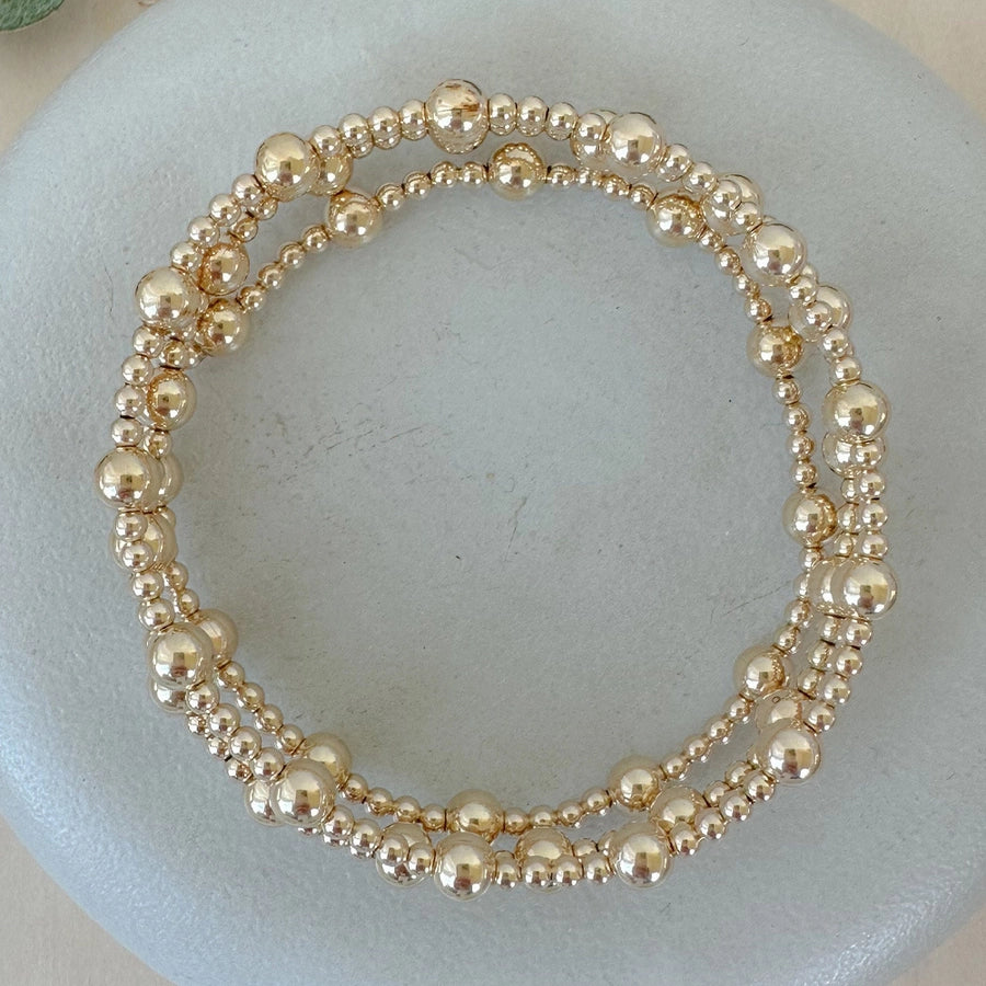 Copper Beaded Chain 18K Gold Plated Beaded Handmade Geometric Bracelets