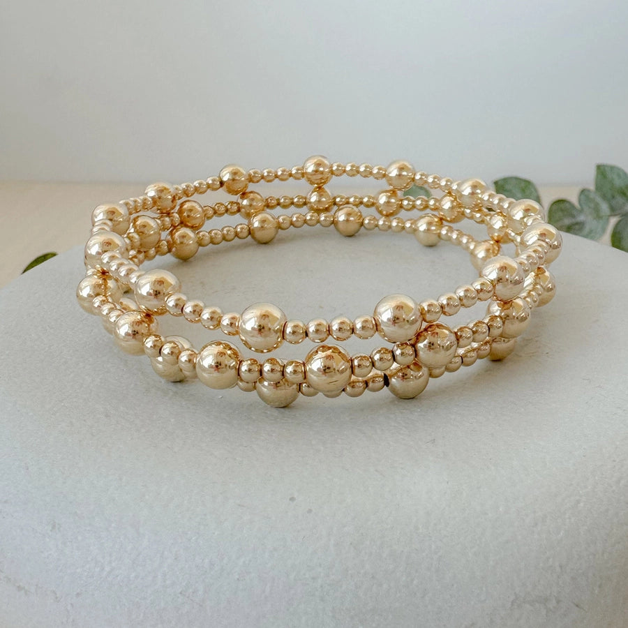 Copper Beaded Chain 18K Gold Plated Beaded Handmade Geometric Bracelets