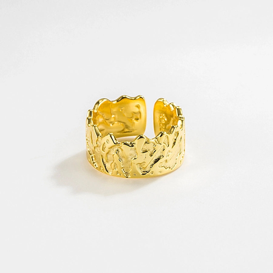 925 Sterling Silver Geometric Adjustable Ring