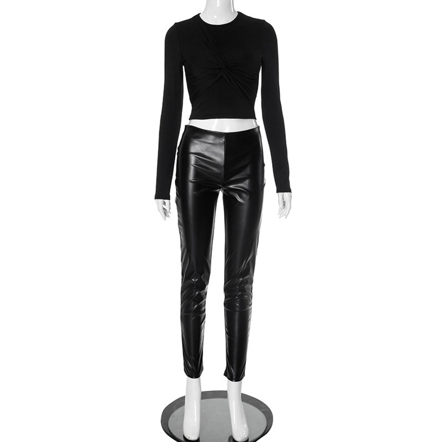 Daily Women's Streetwear Solid Color Spandex Polyester Pants Sets Pants Sets