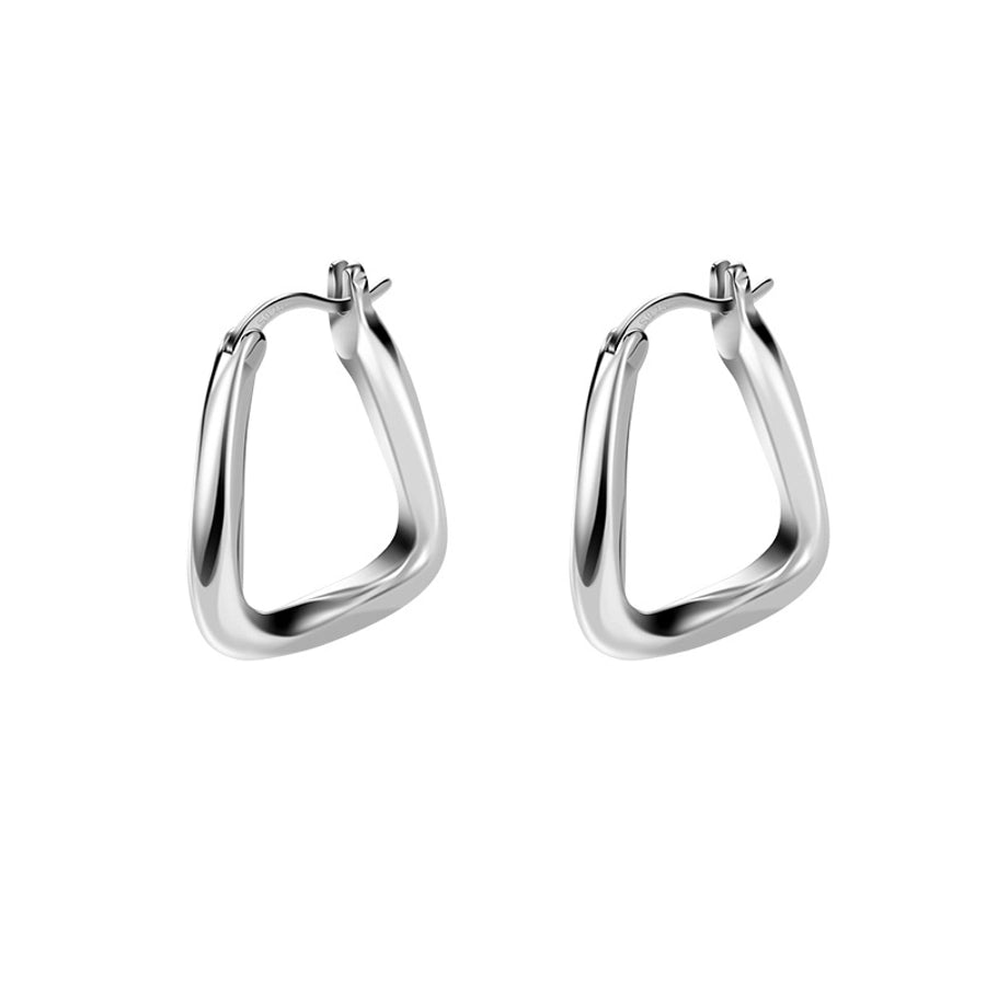 s925 Sterling Silver Square Ear Buckle New Earrings High Sense Earrings Korean Elegant Internet Popular Earrings Women's New Earrings