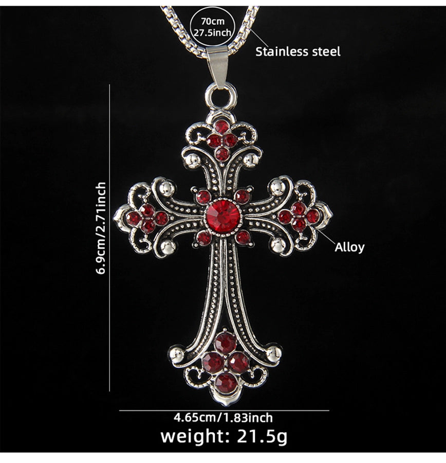 Hip-Hop Vintage Style Cross 201 Stainless Steel Alloy Plating Unisex Pendant Necklace