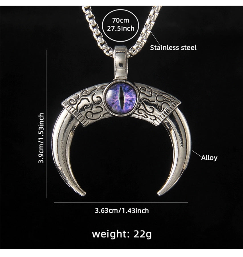 Hip-Hop Vintage Style Devil's Eye Horns 201 Stainless Steel Alloy Plating Unisex Pendant Necklace
