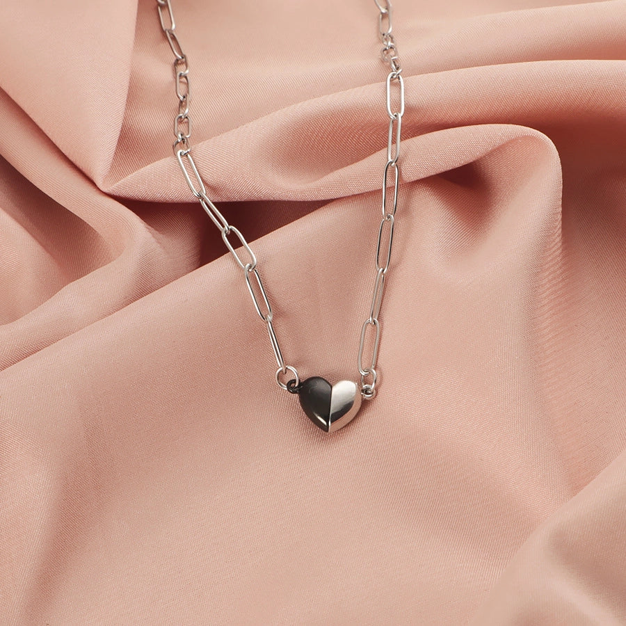 Jewelry IG Style Simple Style Heart Shape 304 Stainless Steel Plating Pendant Necklace