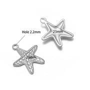 20 * 23mm Starfish 2.2mm Single Hanger Steel Color