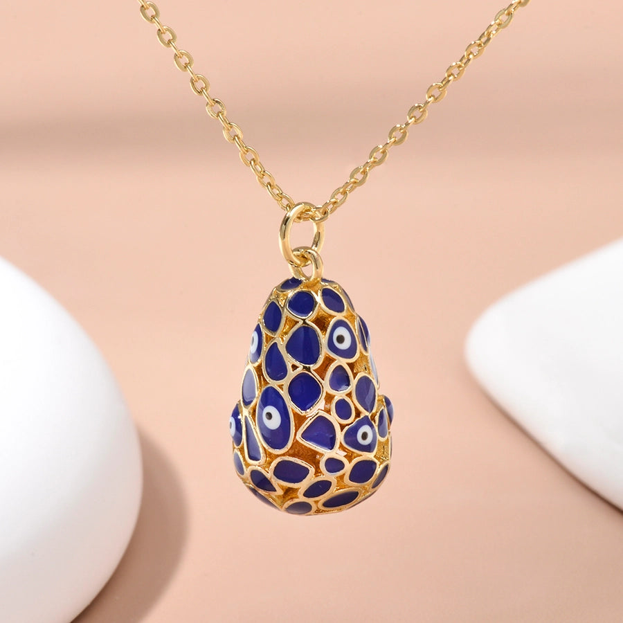 Jewelry Religion Ethnic Style Rejuvenating device Eye Copper Epoxy Pendant Necklace