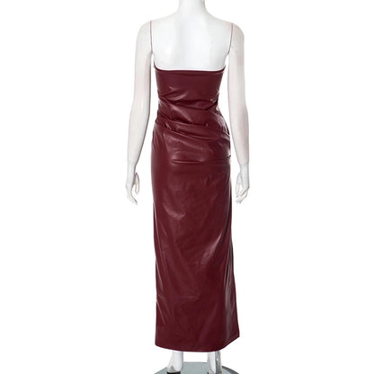 Women's Sheath Dress Sexy U Neck Sleeveless Solid Color Maxi Long Dress Cocktail Party