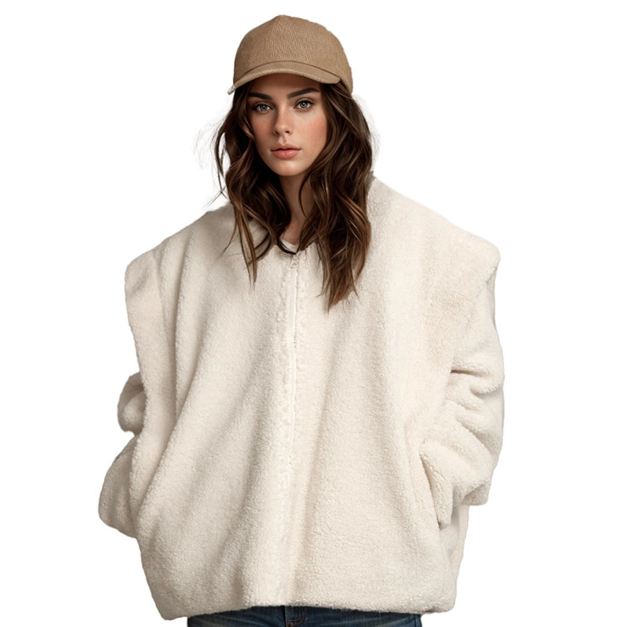 Women's Vacation Simple Style Solid Color Zipper Coat