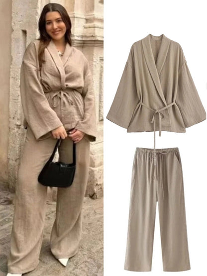 Daily Women's Vacation Simple Style Solid Color Polyester Pants Sets Pants Sets