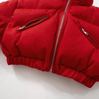 Women's Streetwear Solid Color Zipper Coat cotton clothes