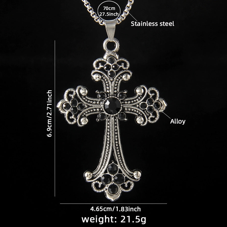 Hip-Hop Vintage Style Cross 201 Stainless Steel Alloy Plating Unisex Pendant Necklace