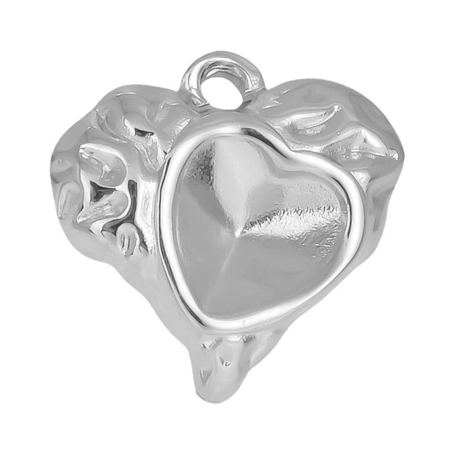 1 Piece 16 * 16mm 304 Stainless Steel 18K Gold Plated Heart Shape Pendant Jewelry Accessories