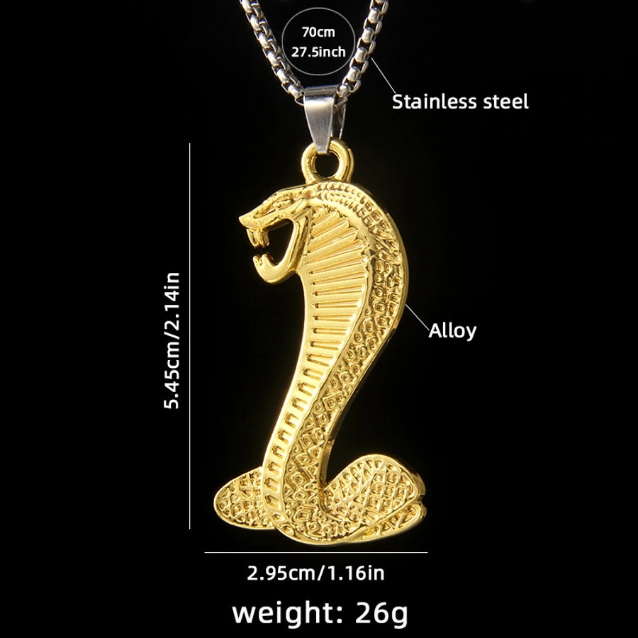 Hip-Hop Exaggerated Snake 201 Stainless Steel Alloy Unisex Pendant Necklace