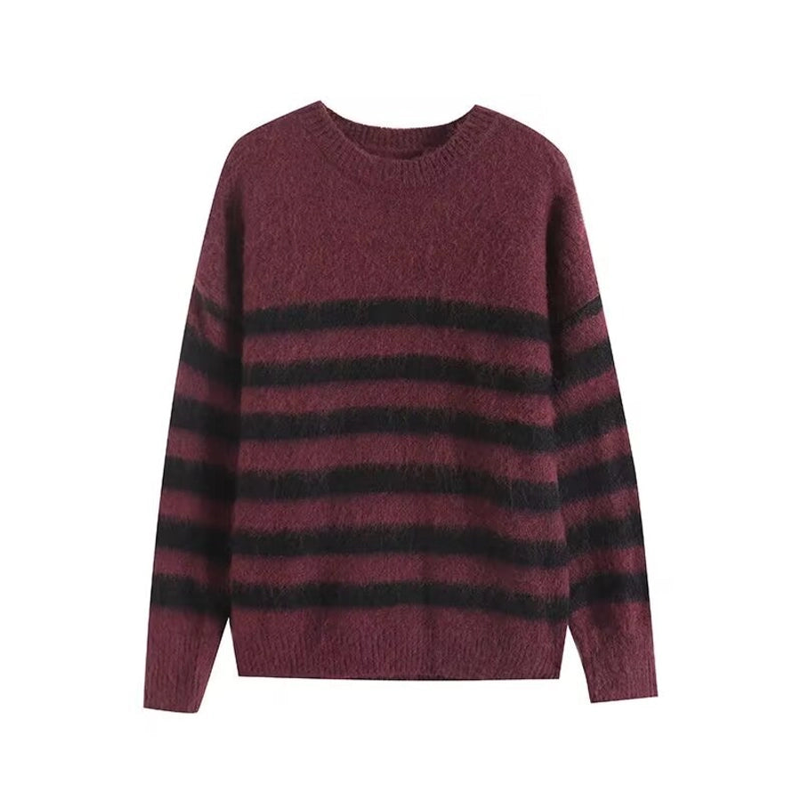 Women's Sweater Long Sleeve Sweaters & Cardigans Casual Stripe